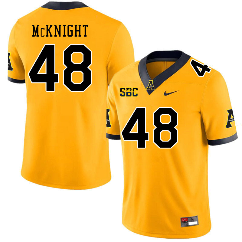 Men #48 Deshawn McKnight Appalachian State Mountaineers College Football Jerseys Stitched Sale-Gold